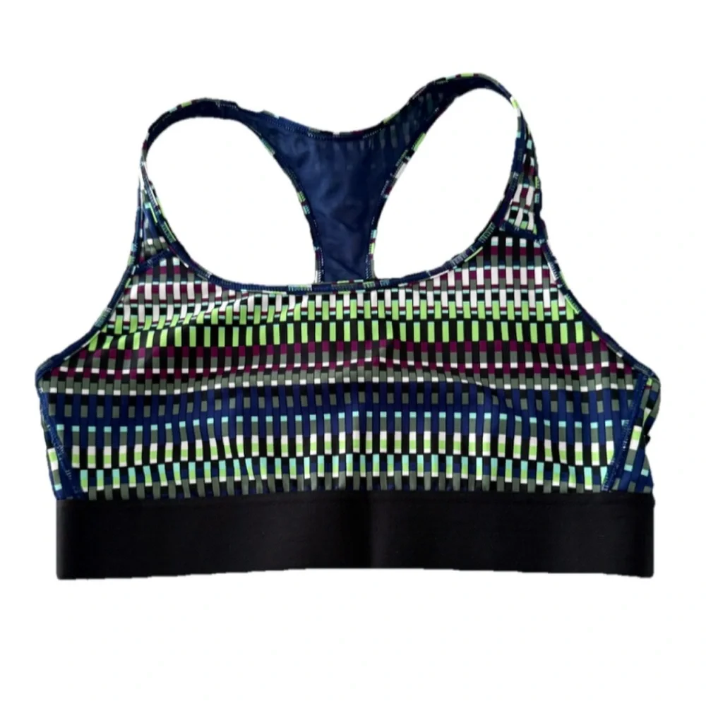 Victoria’s Secret Sport Bra The Player Racerback Size M Multicolor Geometric